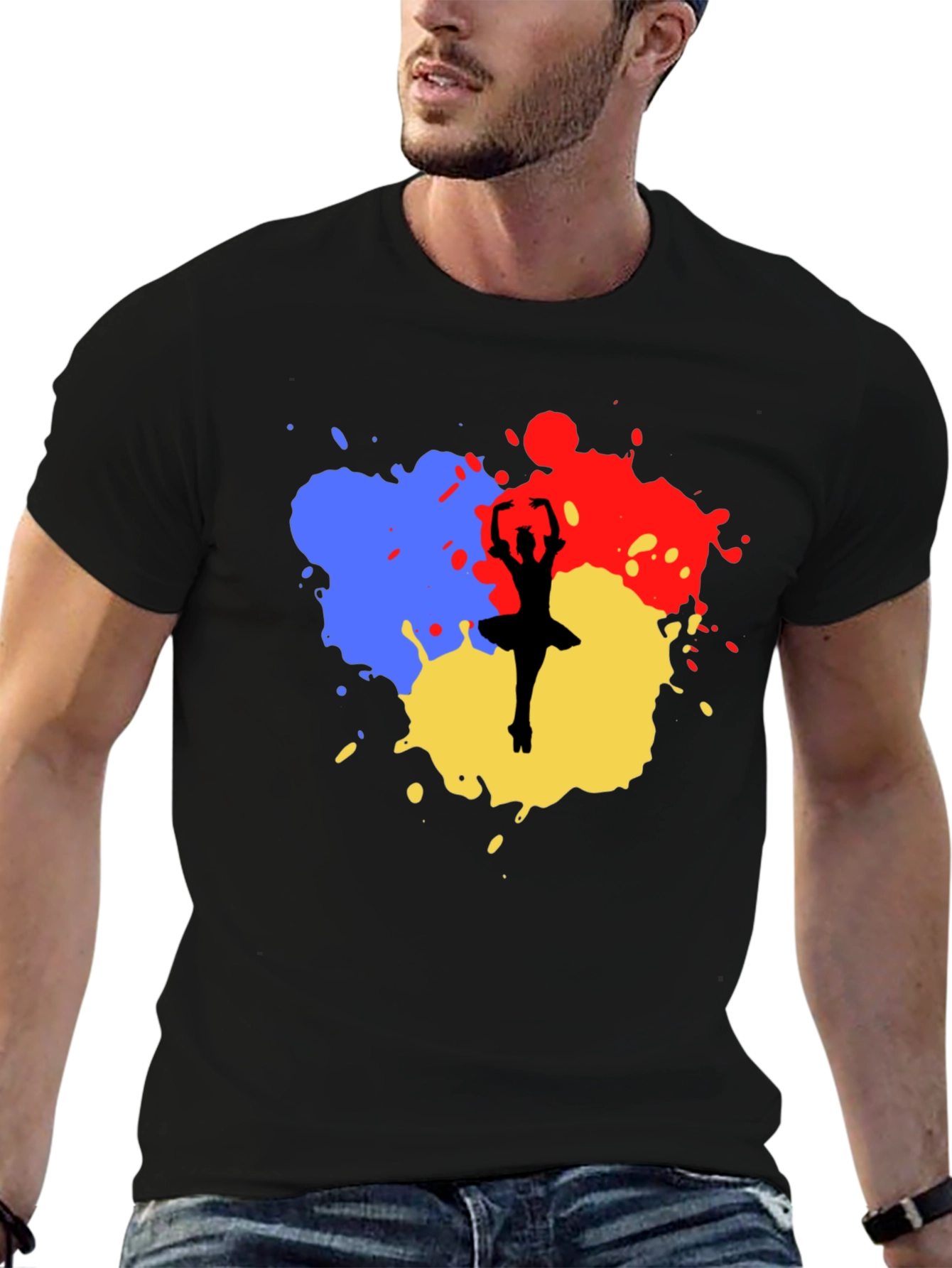 Ballerina Paint Splatter Graphic Tee