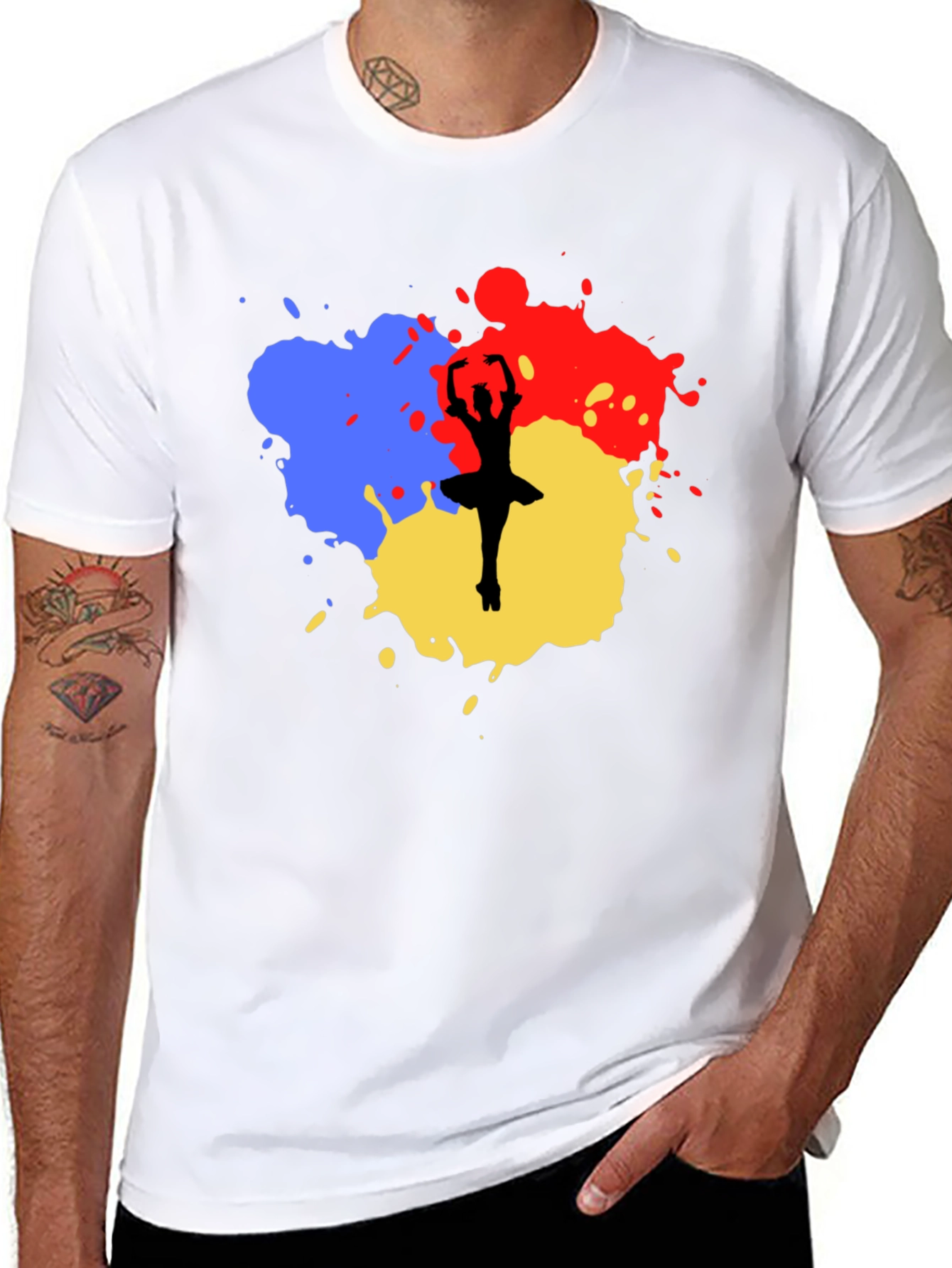 Ballerina Paint Splatter Graphic Tee