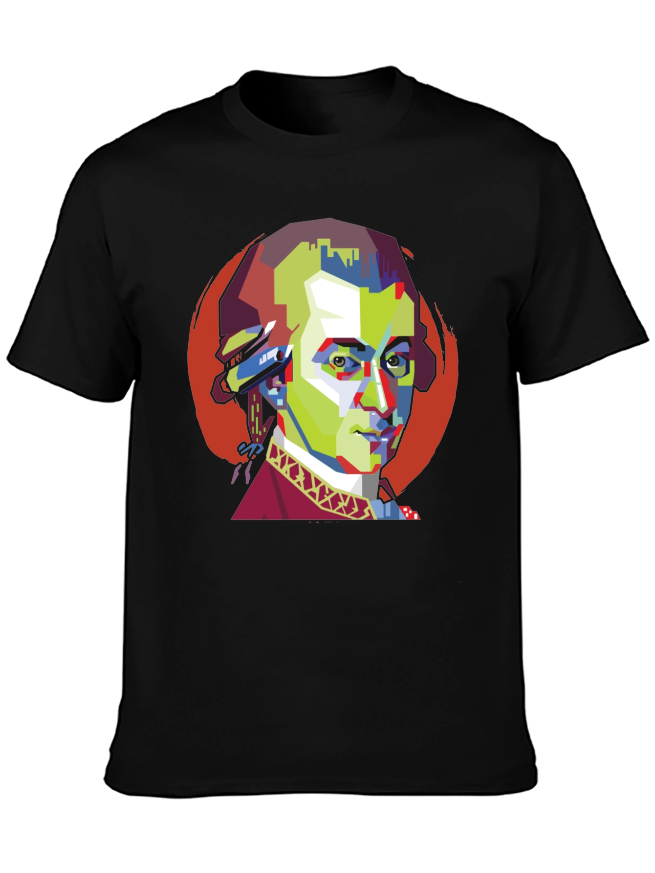Mozart Pop Art Black T-Shirt