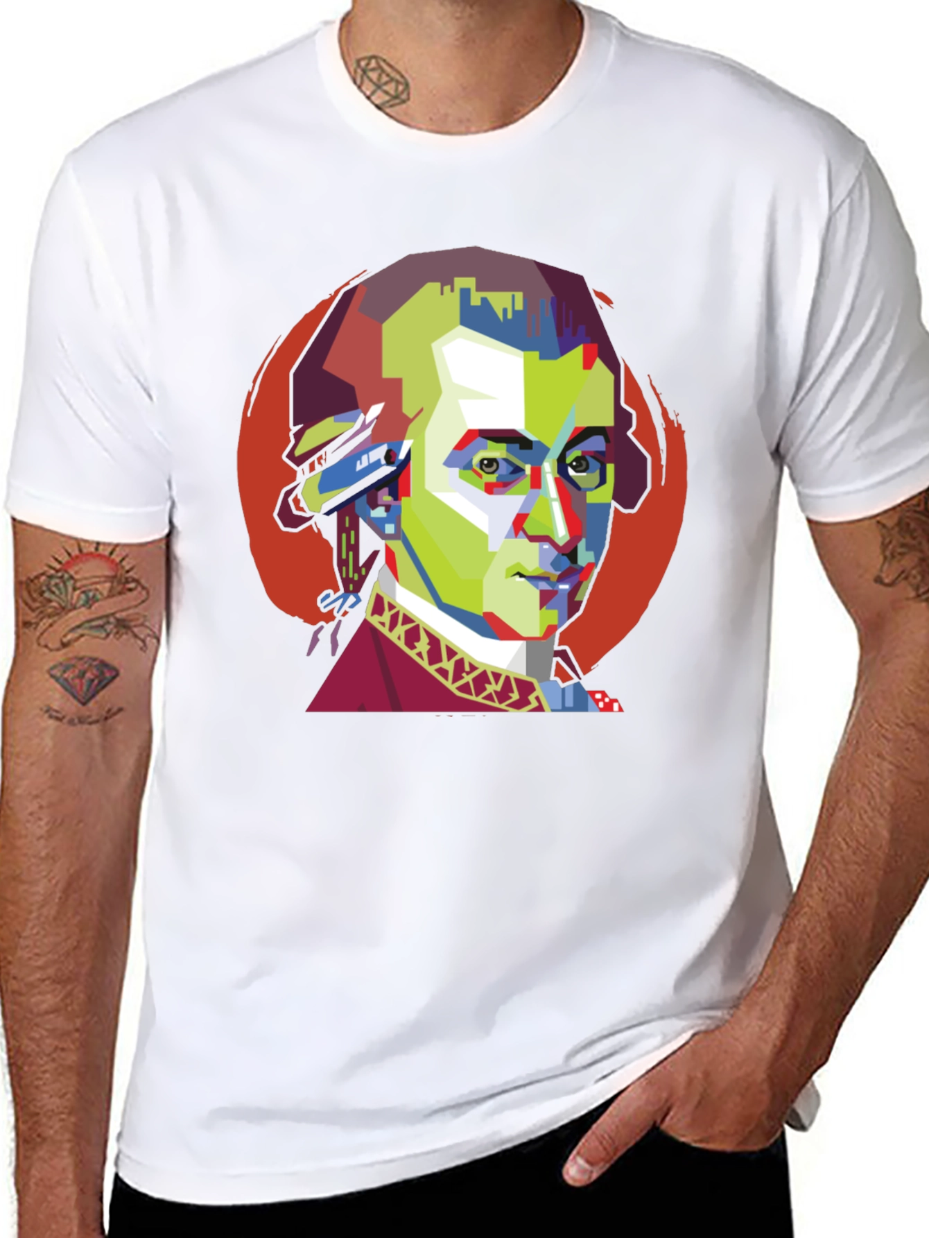 Mozart Pop Art Black T-Shirt