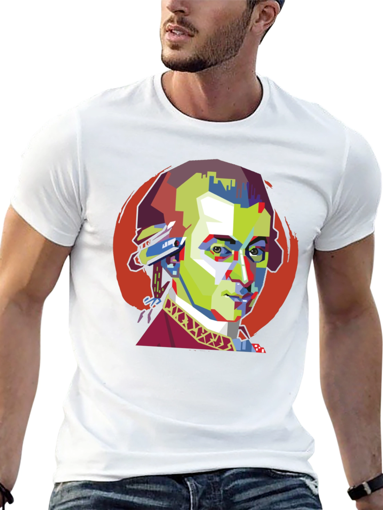 Mozart Pop Art Black T-Shirt