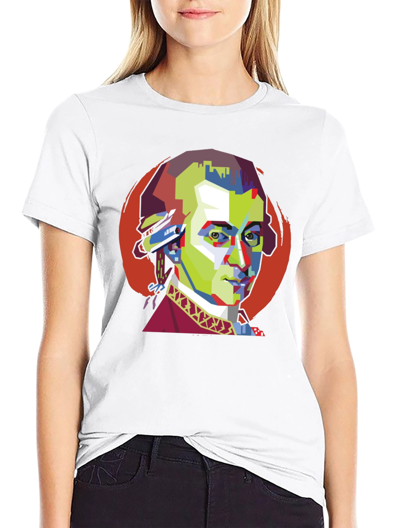 Mozart Pop Art Black T-Shirt
