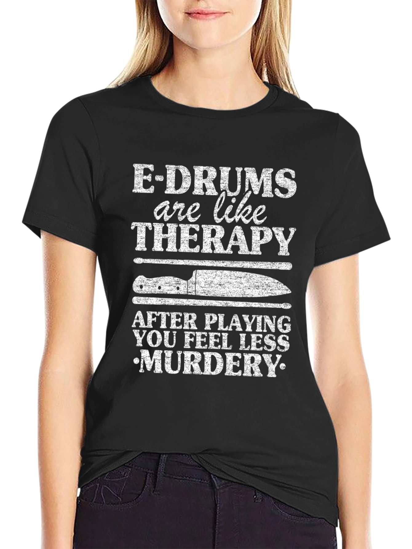 E-Drums Therapy Tee: Less Murdery After Playing
