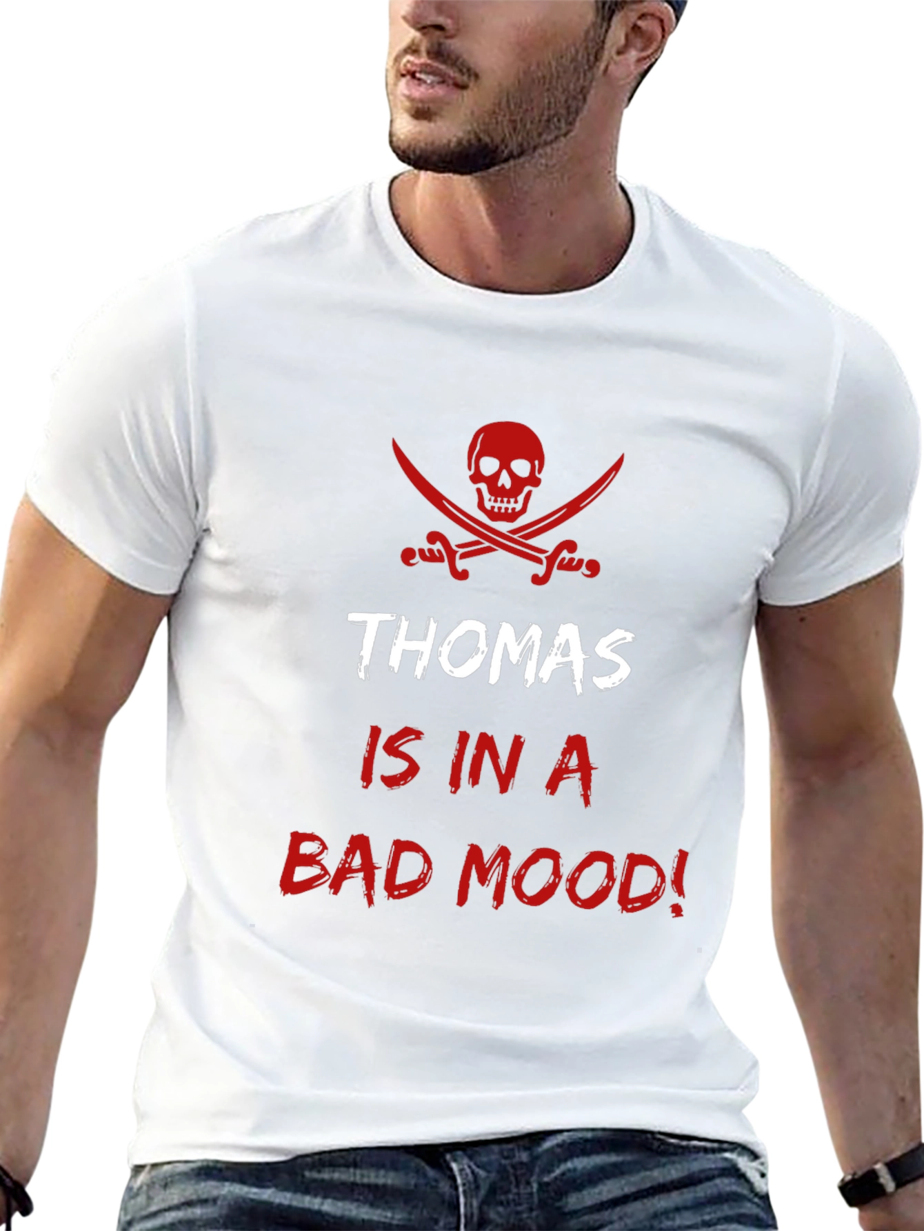 Thomas Bad Mood Pirate T-Shirt - Funny Graphic Tee