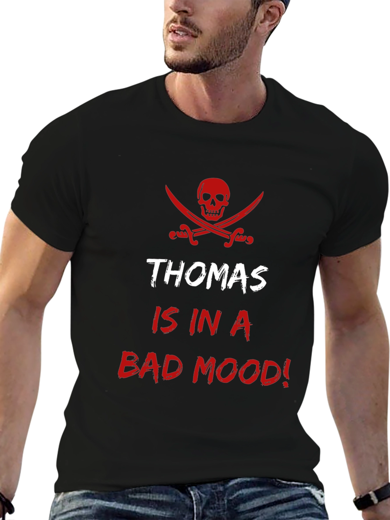 Thomas Bad Mood Pirate T-Shirt - Funny Graphic Tee
