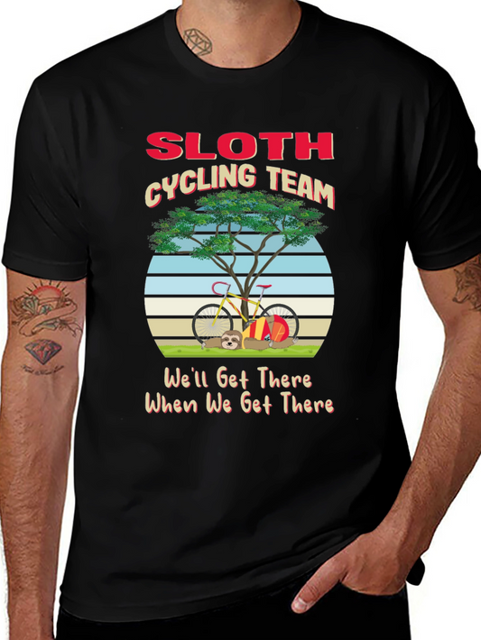 Sloth Cycling Team T-Shirt - Well Get There Tee