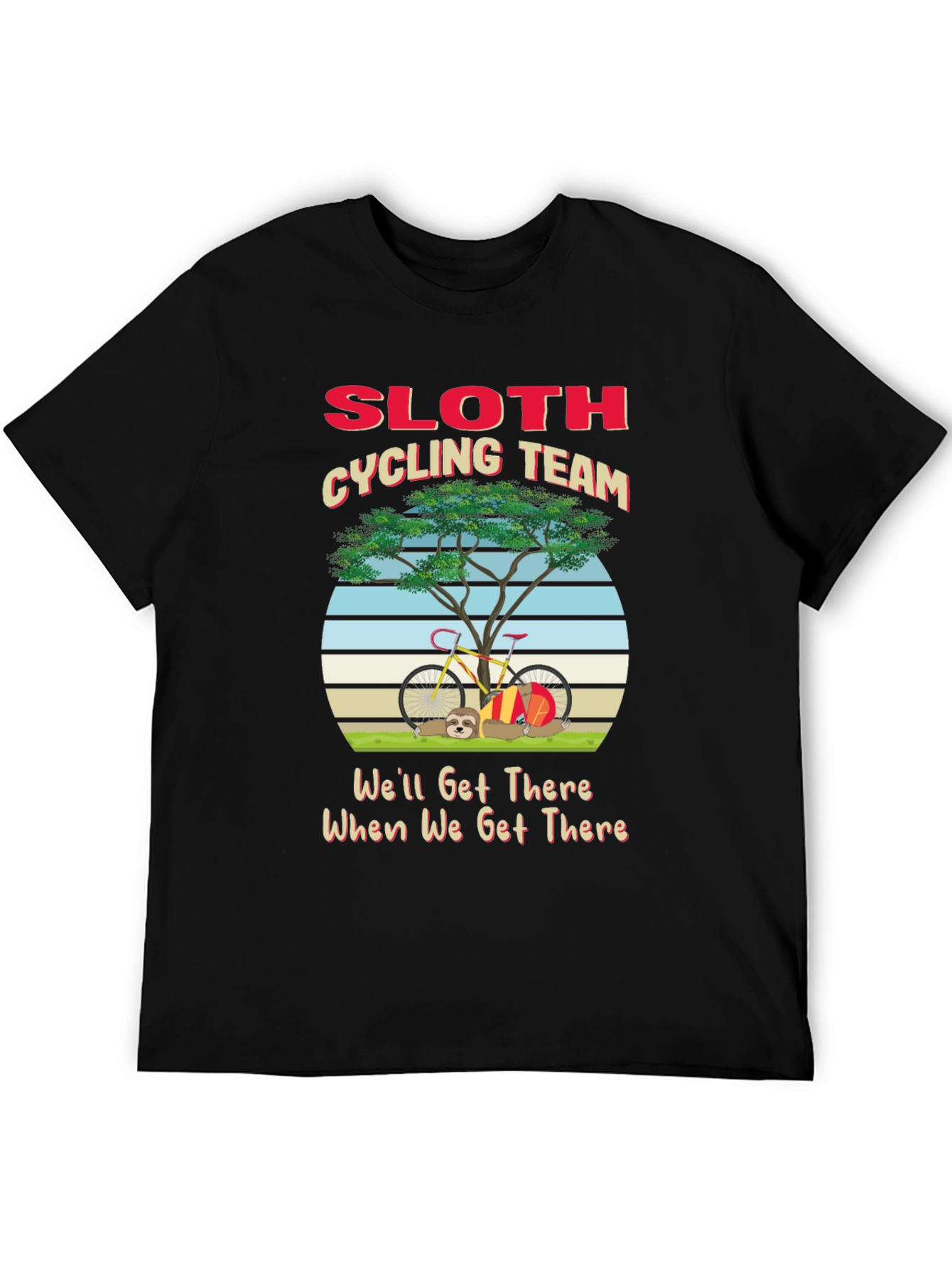 Sloth Cycling Team T-Shirt - Well Get There Tee