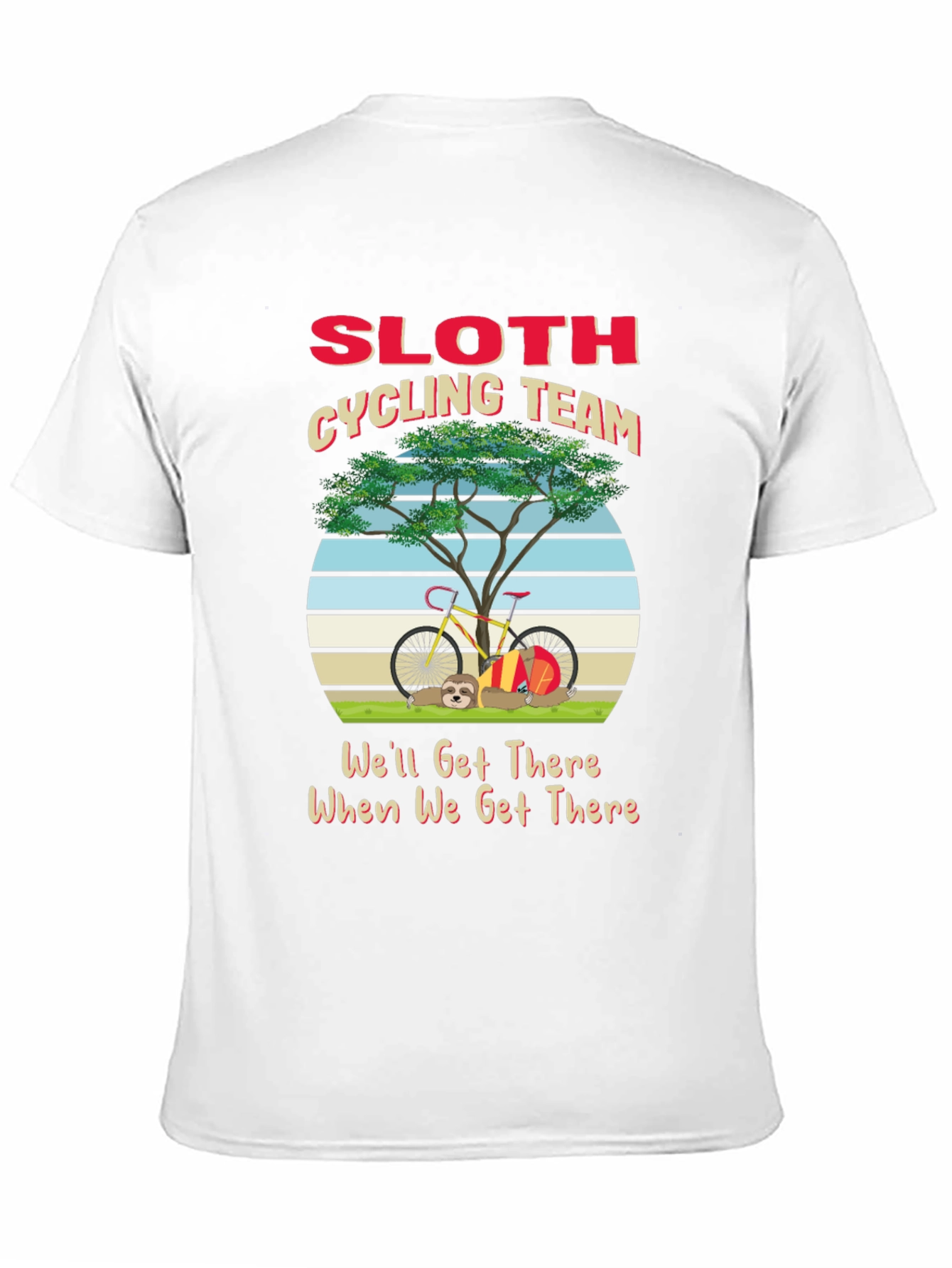 Sloth Cycling Team T-Shirt - Well Get There Tee