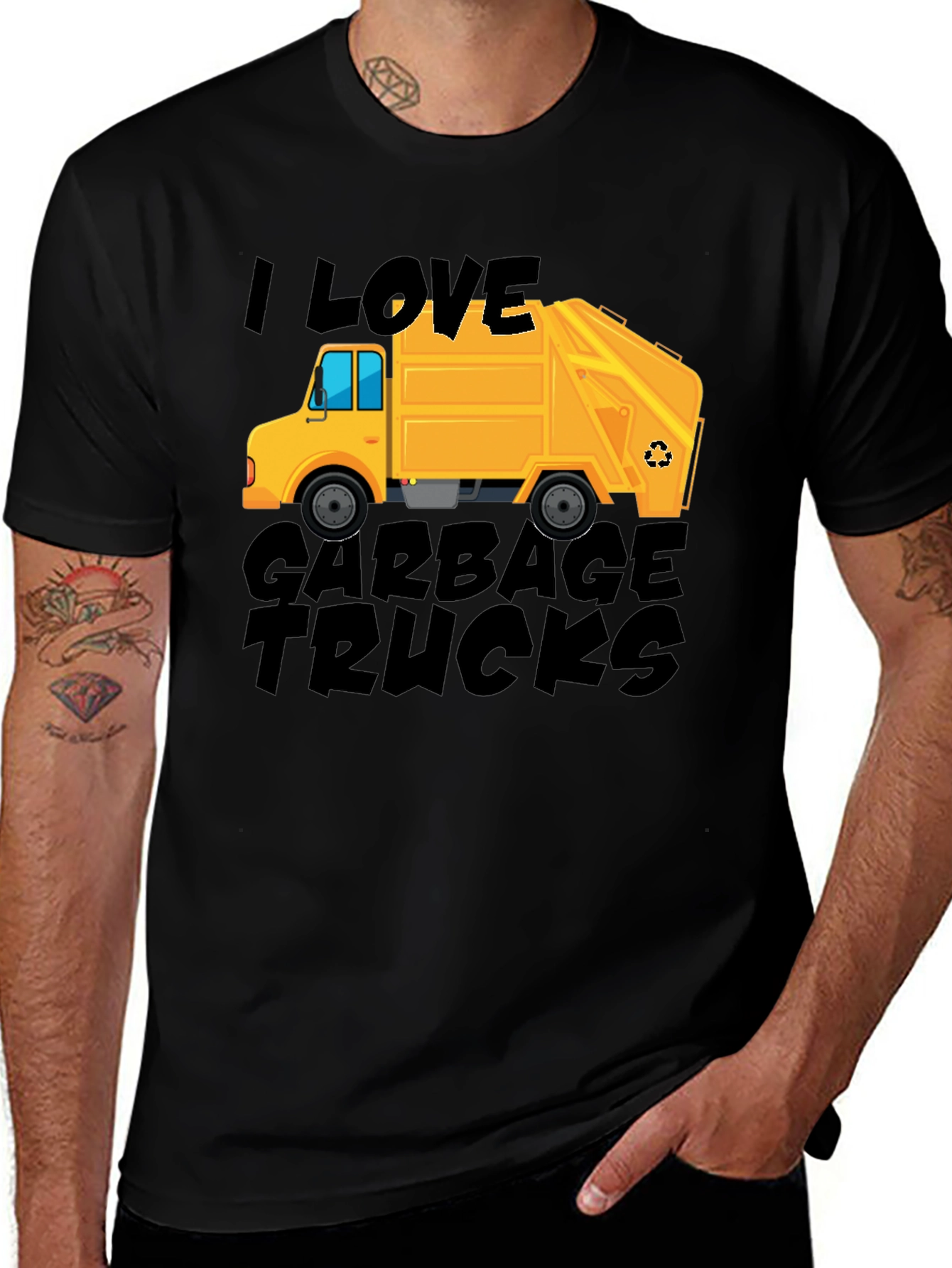 I Love Garbage Trucks Graphic Tee