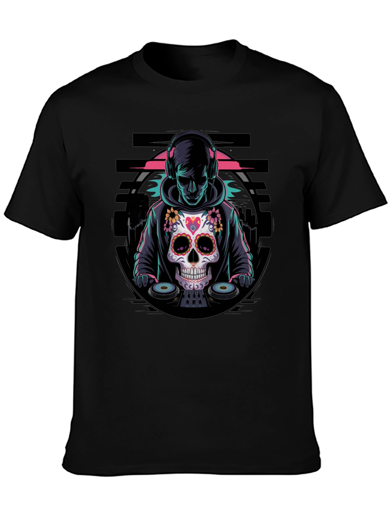 Skull DJ Graphic T-Shirt