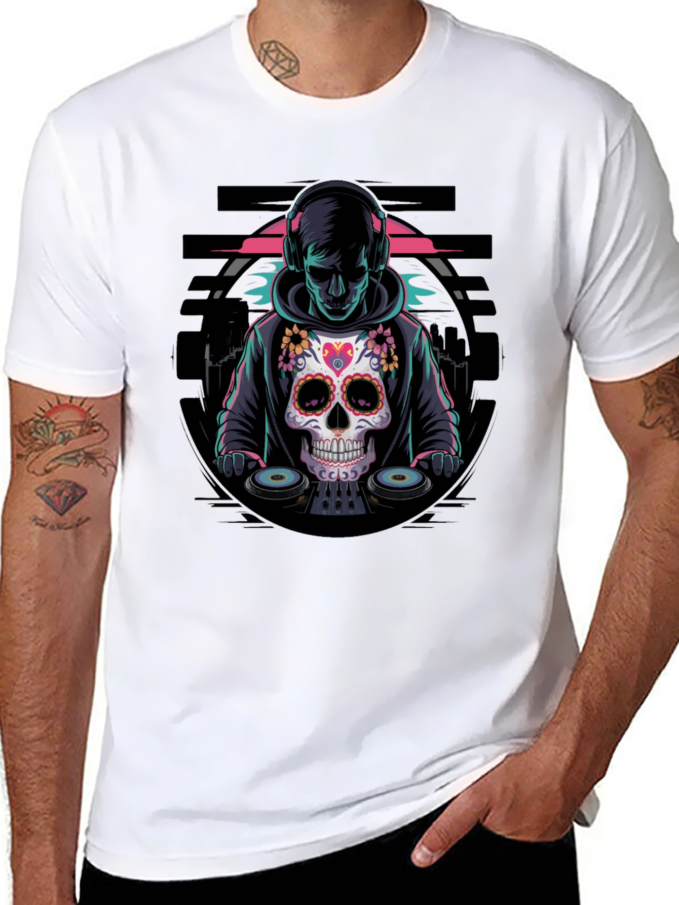 Skull DJ Graphic T-Shirt