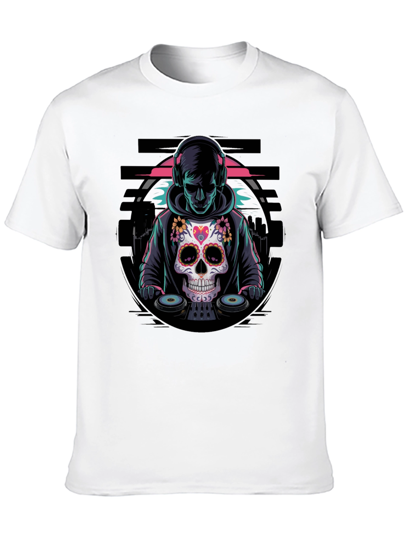 Skull DJ Graphic T-Shirt