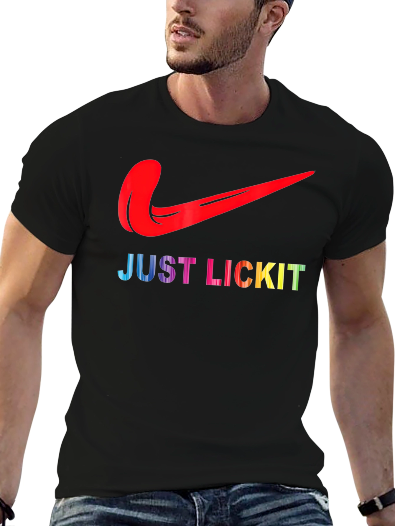Just Lick It Tongue Logo Graphic Tee