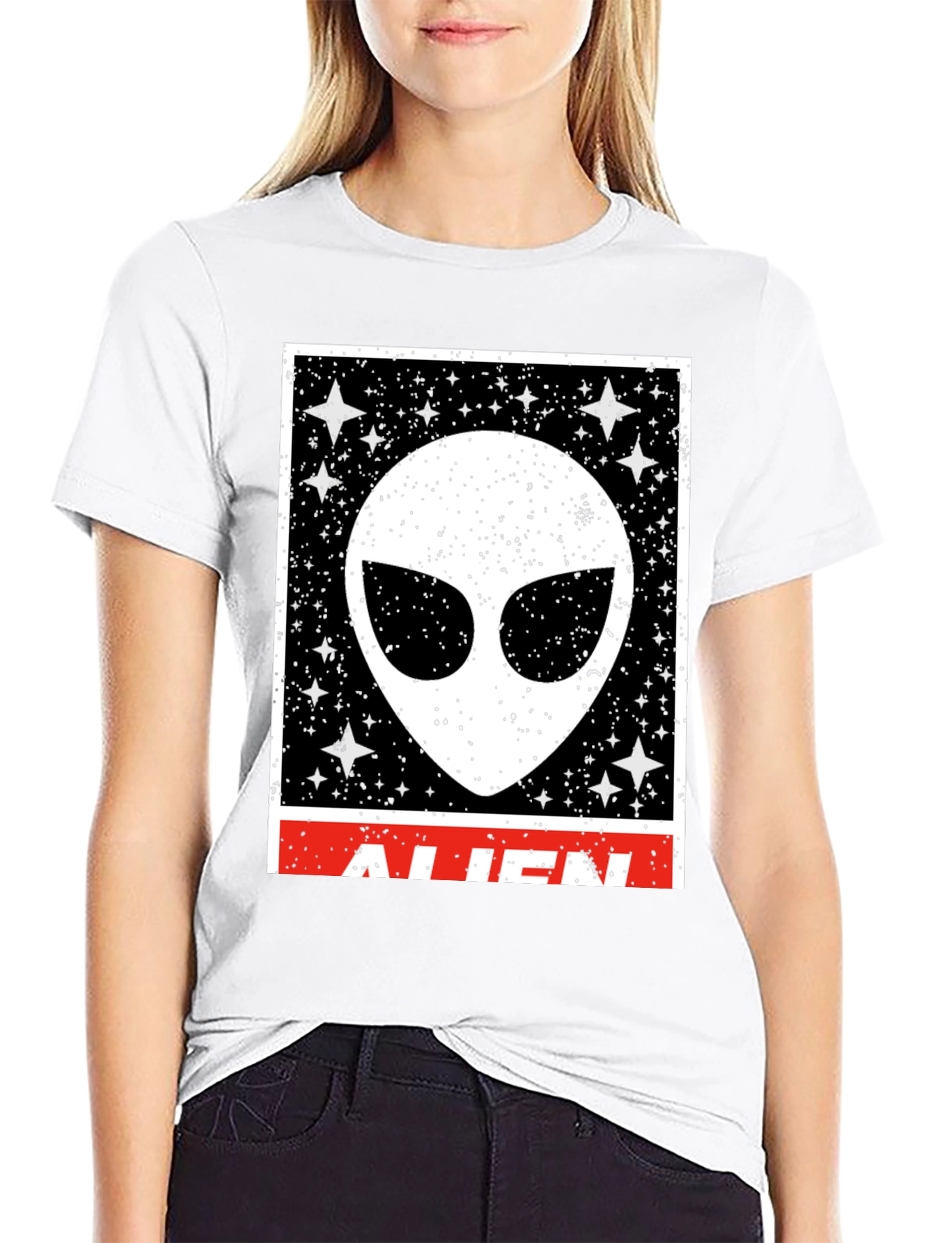 Alien Graphic Print Crew Neck T-Shirt