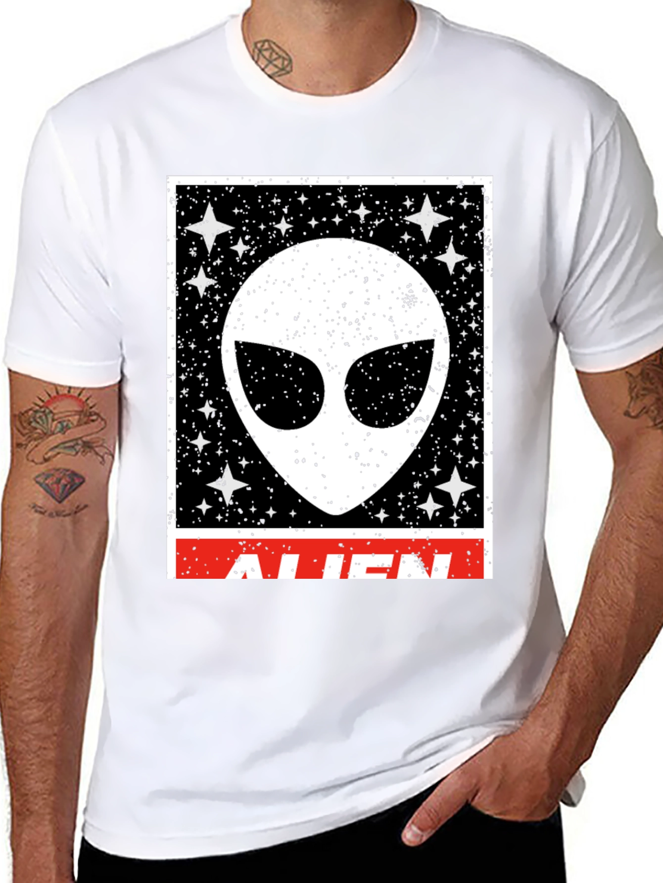 Alien Graphic Print Crew Neck T-Shirt