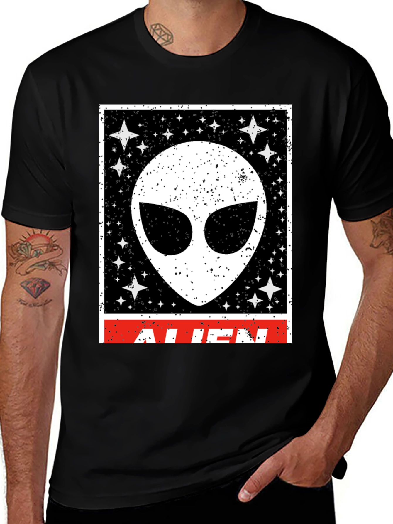 Alien Graphic Print Crew Neck T-Shirt