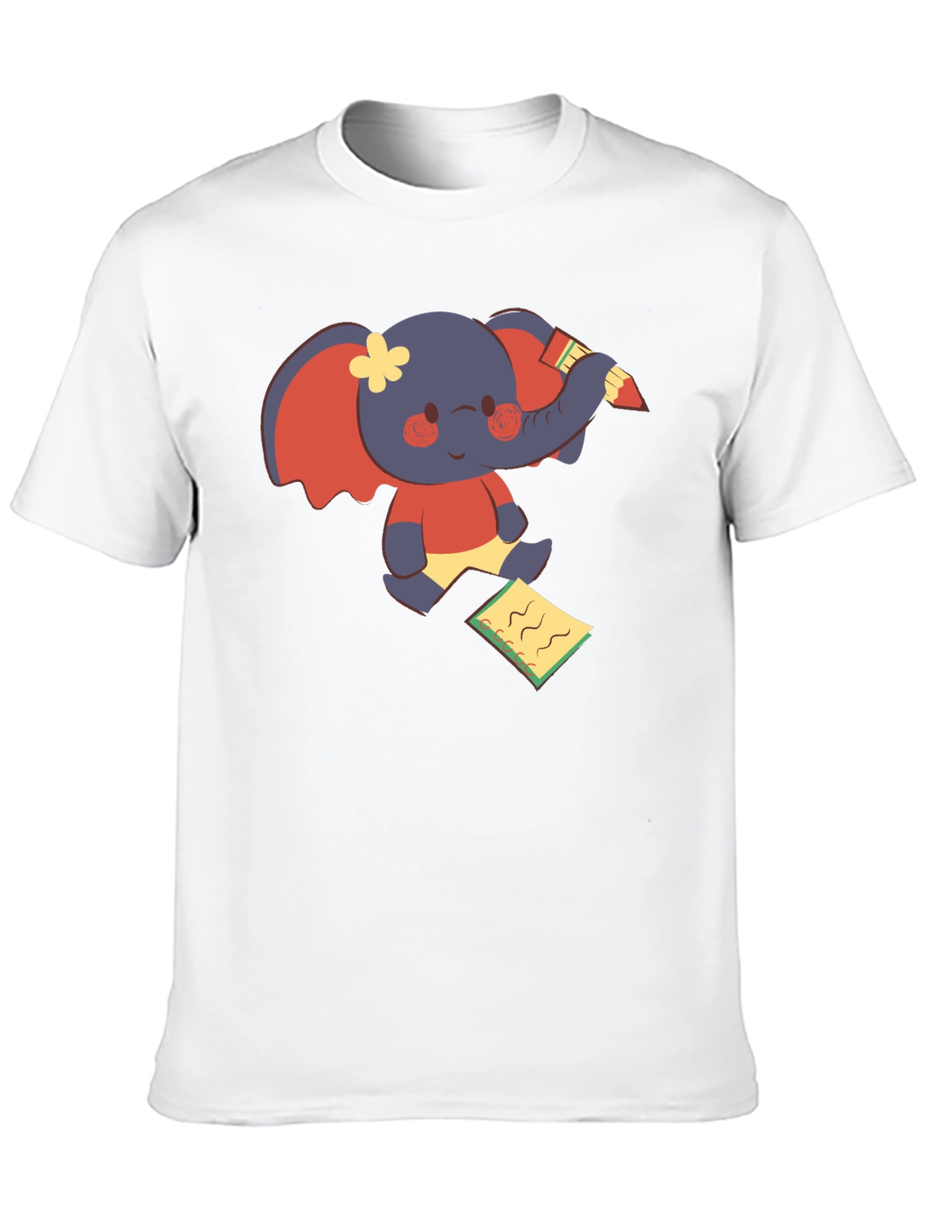 Cute Elephant Writing T-Shirt - Fun Graphic Tee