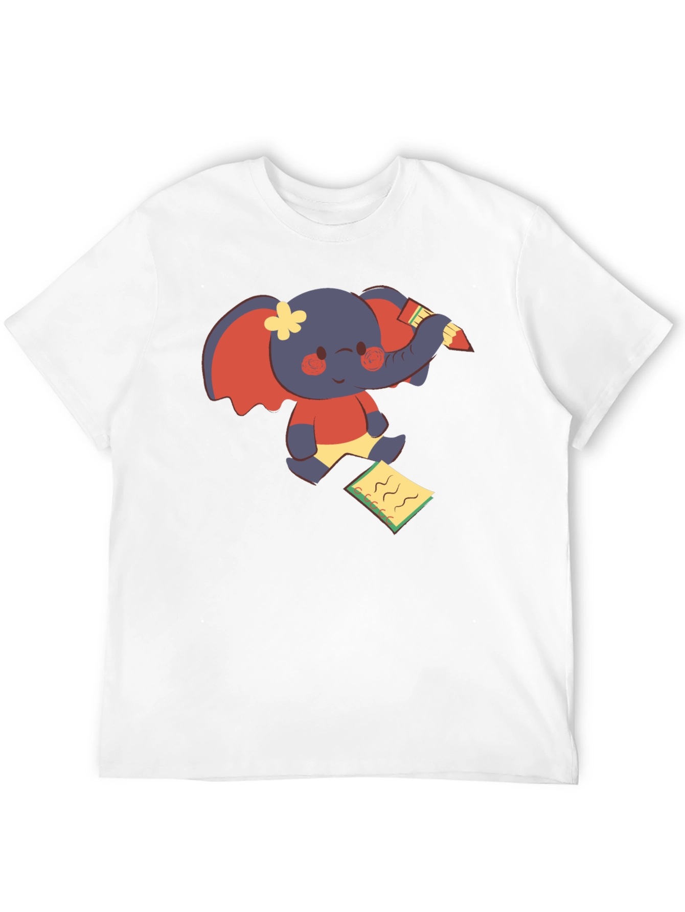 Cute Elephant Writing T-Shirt - Fun Graphic Tee