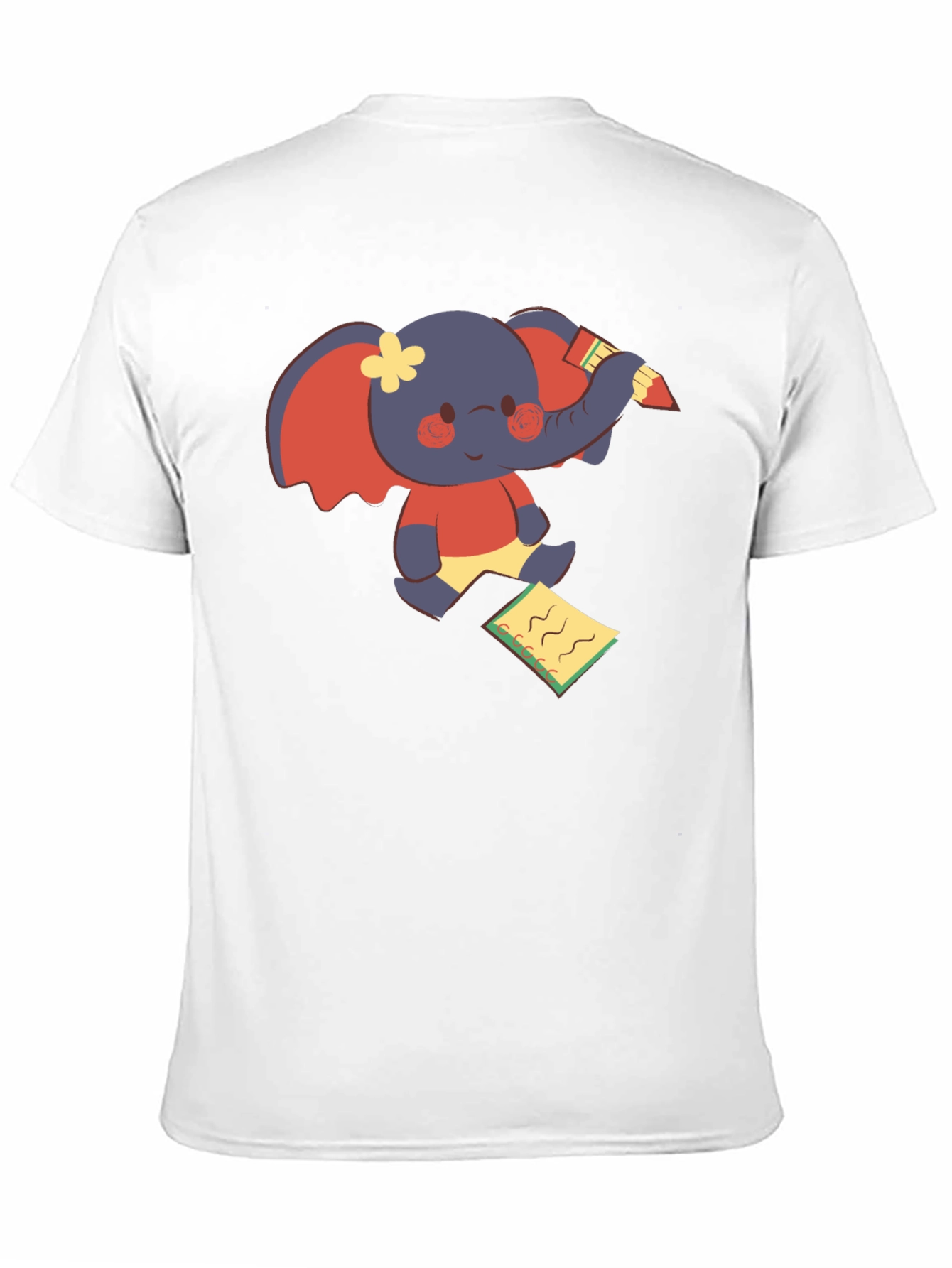 Cute Elephant Writing T-Shirt - Fun Graphic Tee