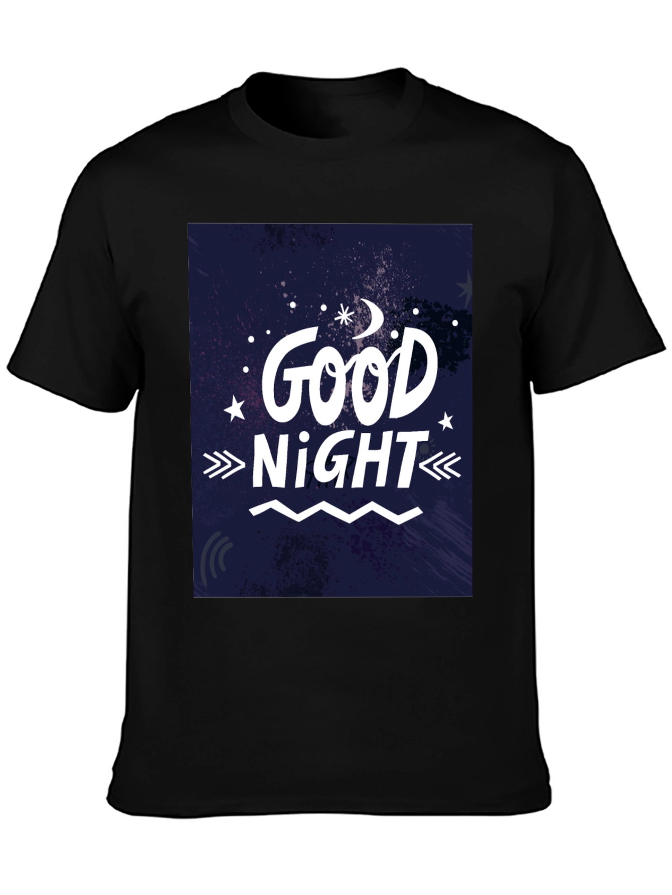 Good Night Graphic T-Shirt - Black Crew Neck Tee