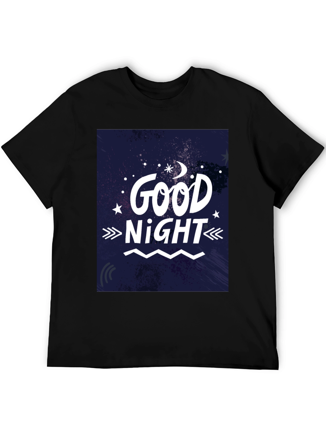 Good Night Graphic T-Shirt - Black Crew Neck Tee