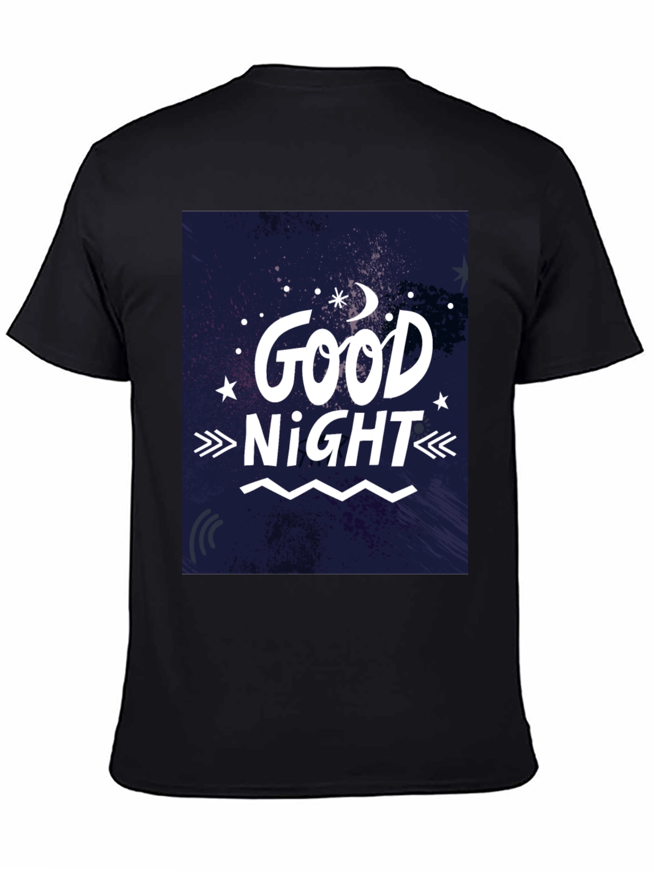 Good Night Graphic T-Shirt - Black Crew Neck Tee