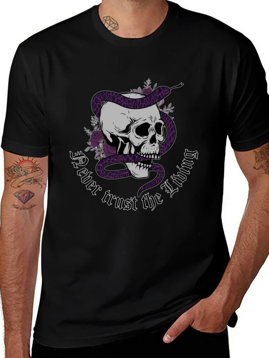 Skull & Snake Graphic Tee - Never Trust the Living