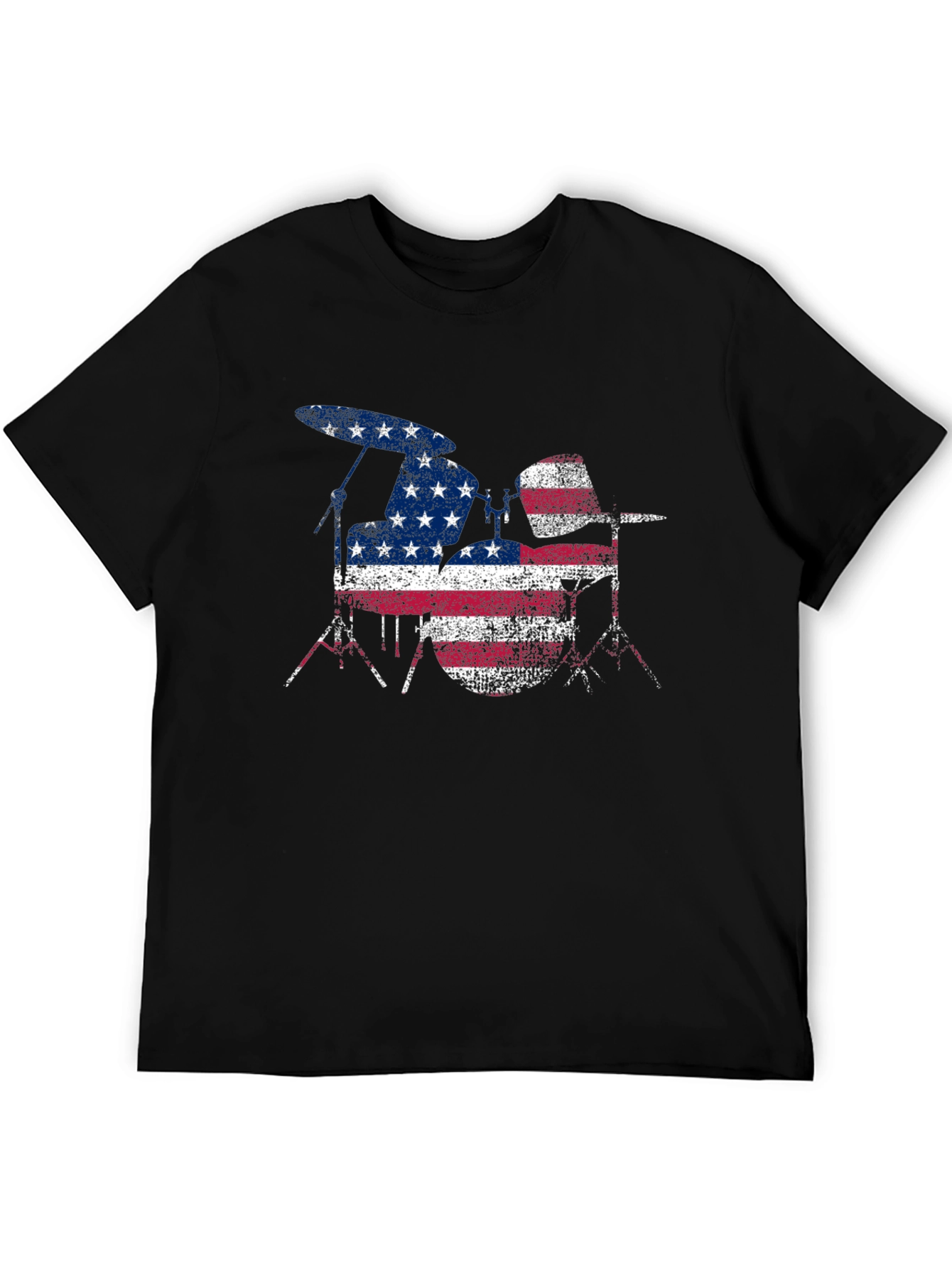 American Flag Drum Set Mens T-Shirt