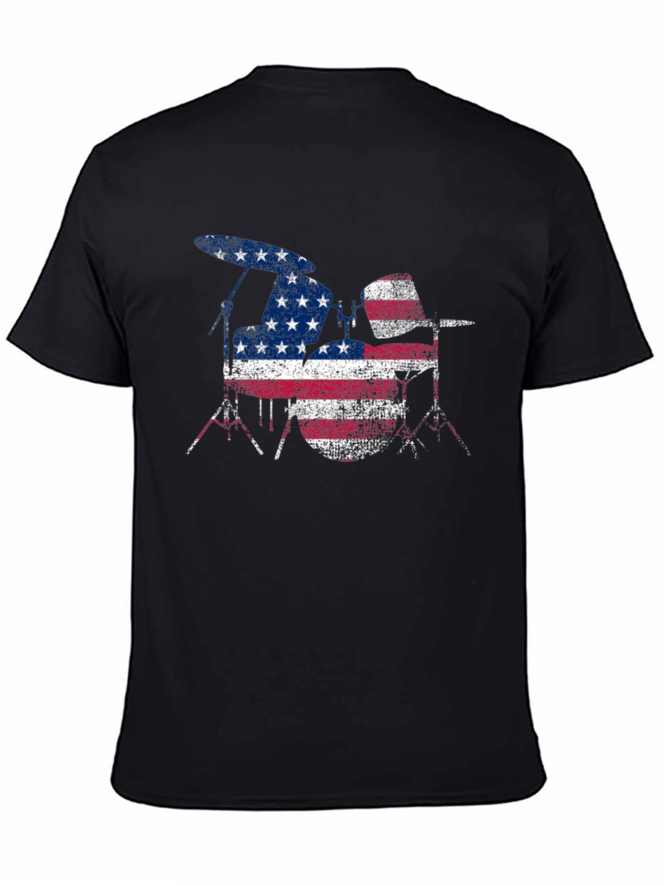 American Flag Drum Set Mens T-Shirt