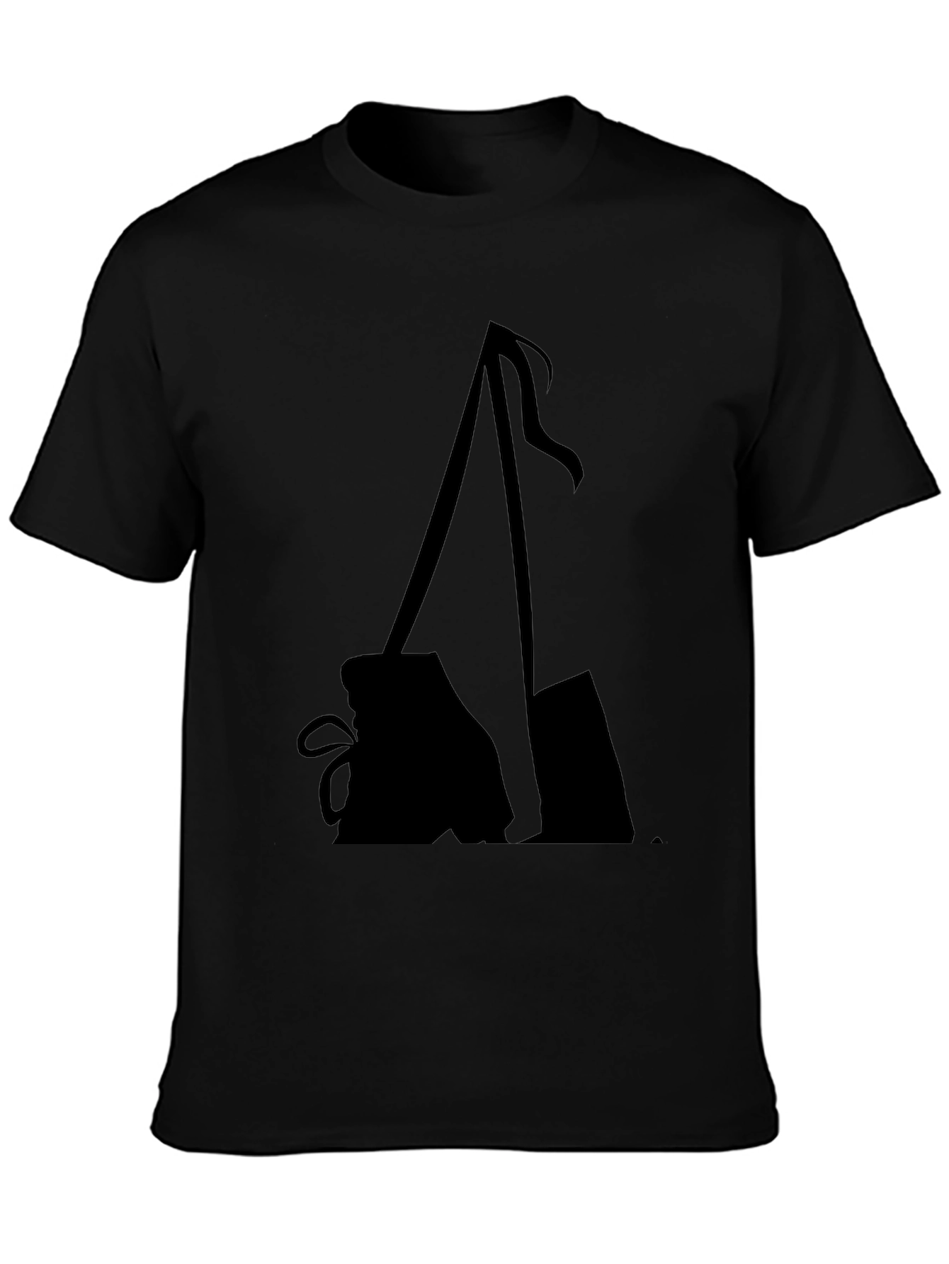 Minimalist Black T-Shirt with Abstract Graphic