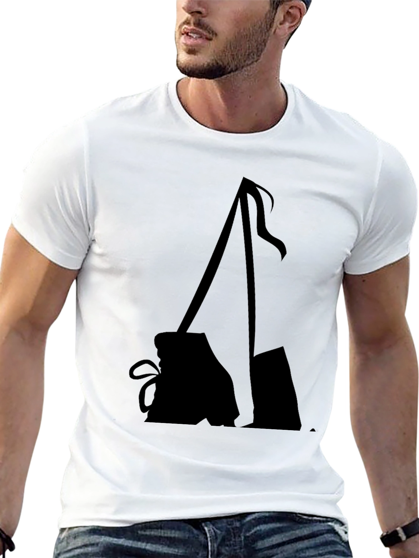 Minimalist Black T-Shirt with Abstract Graphic