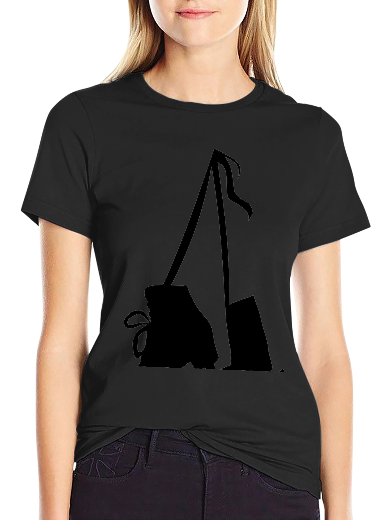 Minimalist Black T-Shirt with Abstract Graphic