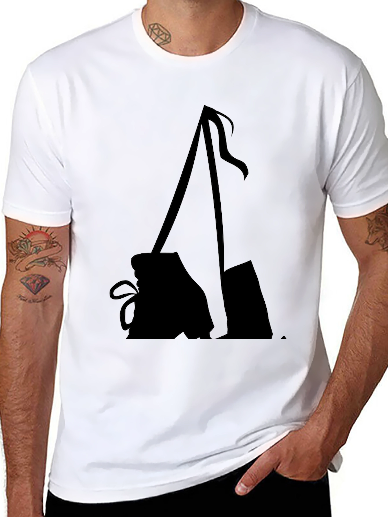 Minimalist Black T-Shirt with Abstract Graphic