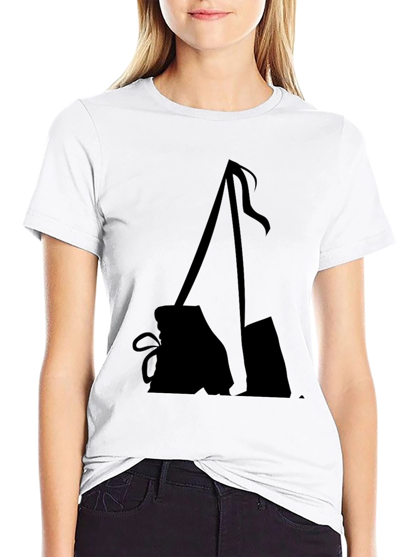 Minimalist Black T-Shirt with Abstract Graphic