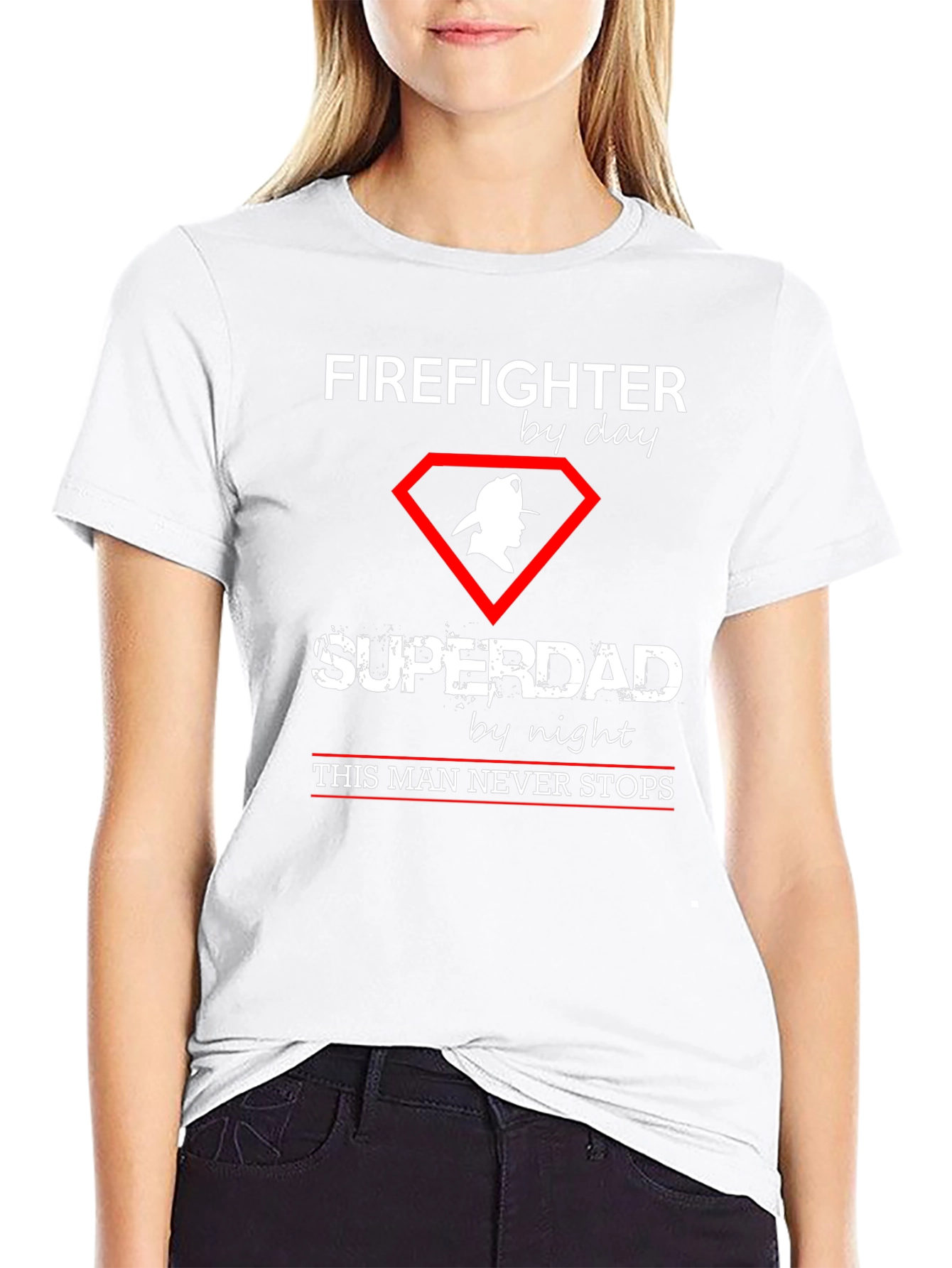 Firefighter Superdad Graphic T-Shirt