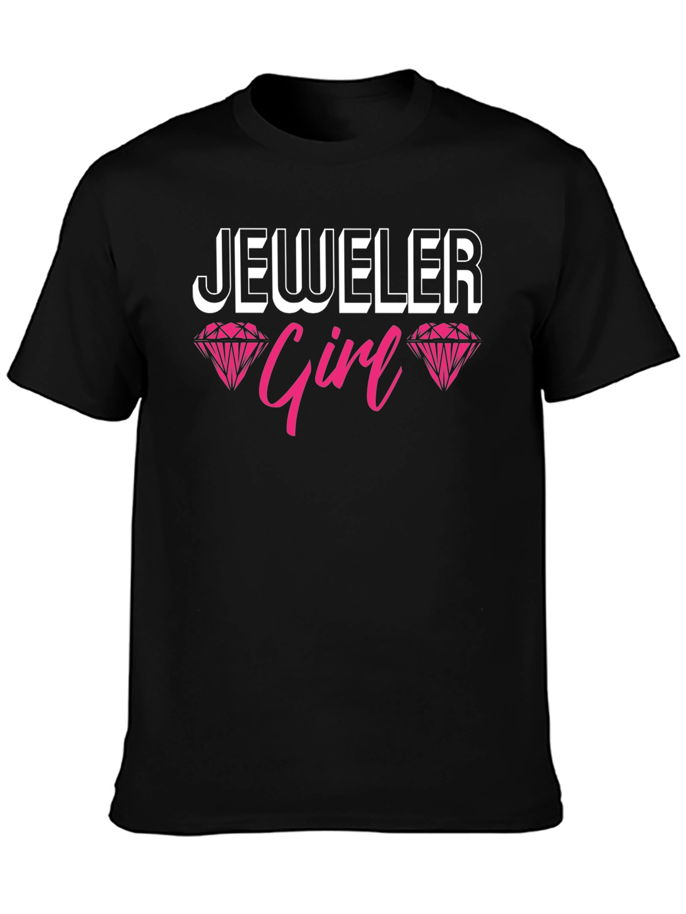 Jeweler Girl Graphic Tee - Black Cotton T-Shirt