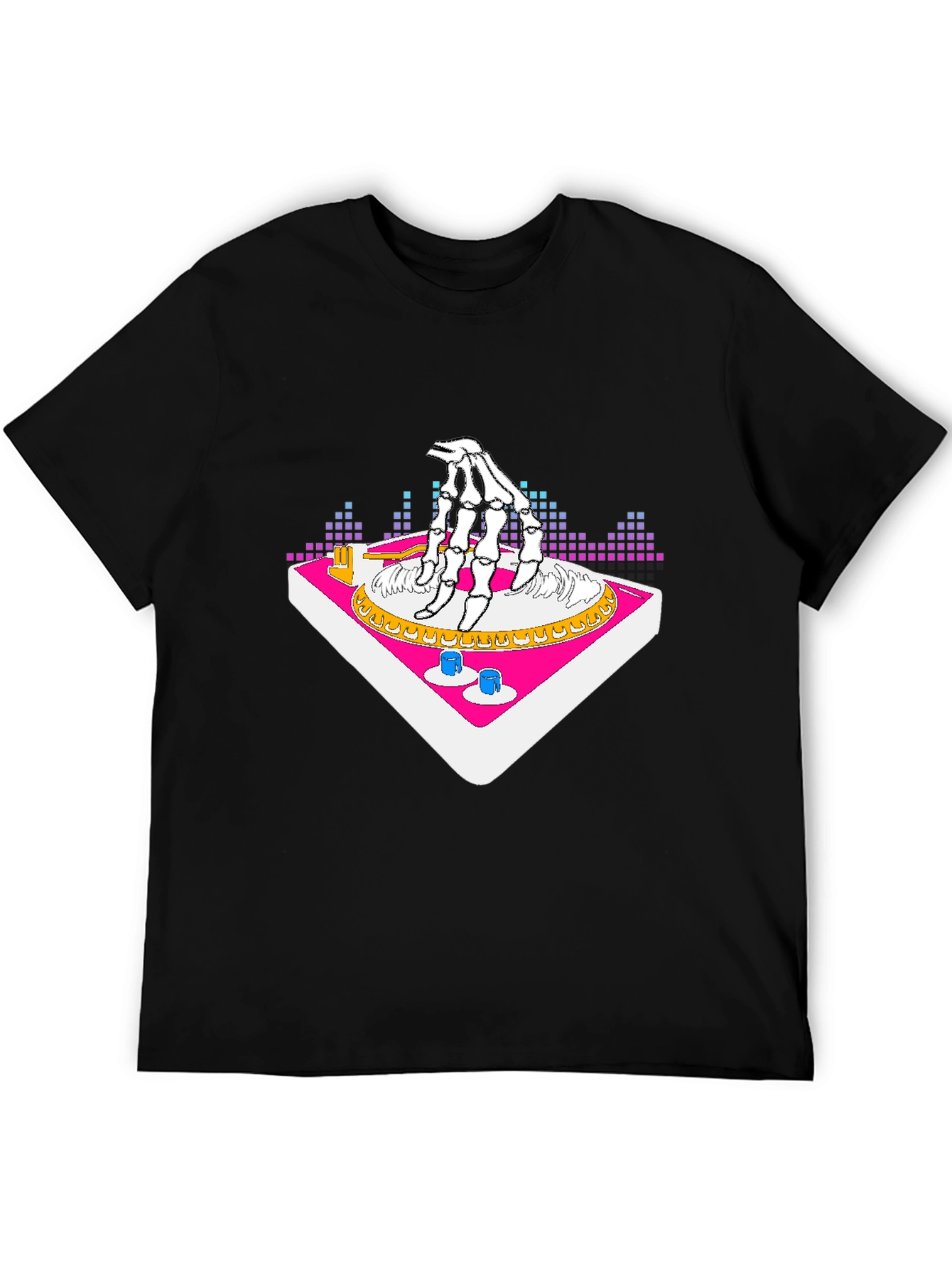 DJ Skeleton Hand Graphic T-Shirt - Cool Party Tee
