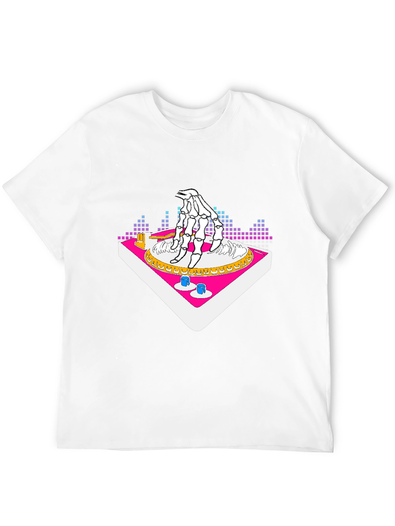 DJ Skeleton Hand Graphic T-Shirt - Cool Party Tee