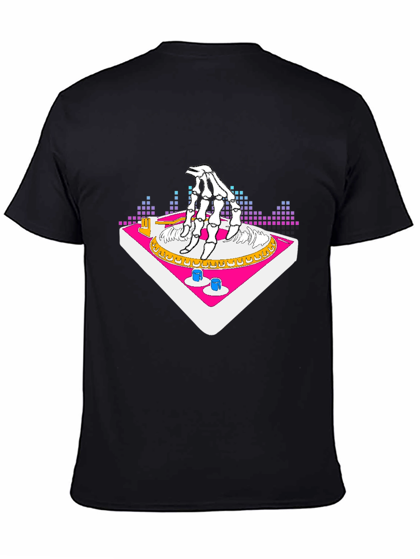 DJ Skeleton Hand Graphic T-Shirt - Cool Party Tee