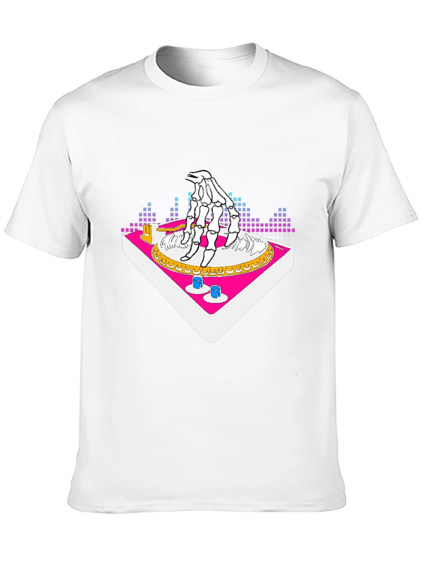 DJ Skeleton Hand Graphic T-Shirt - Cool Party Tee