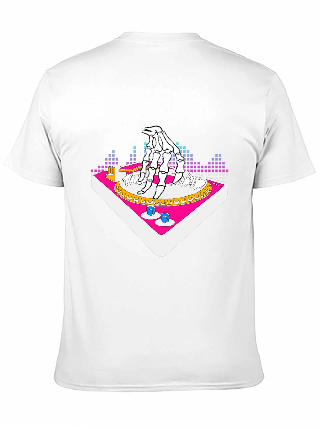 DJ Skeleton Hand Graphic T-Shirt - Cool Party Tee