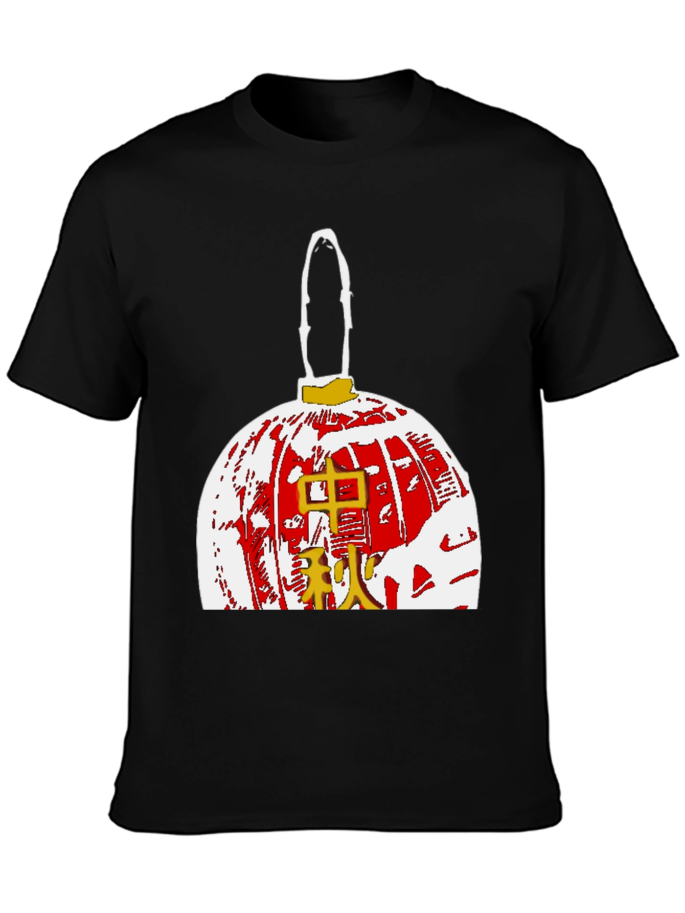 Graphic Tee with Asian Lantern Design