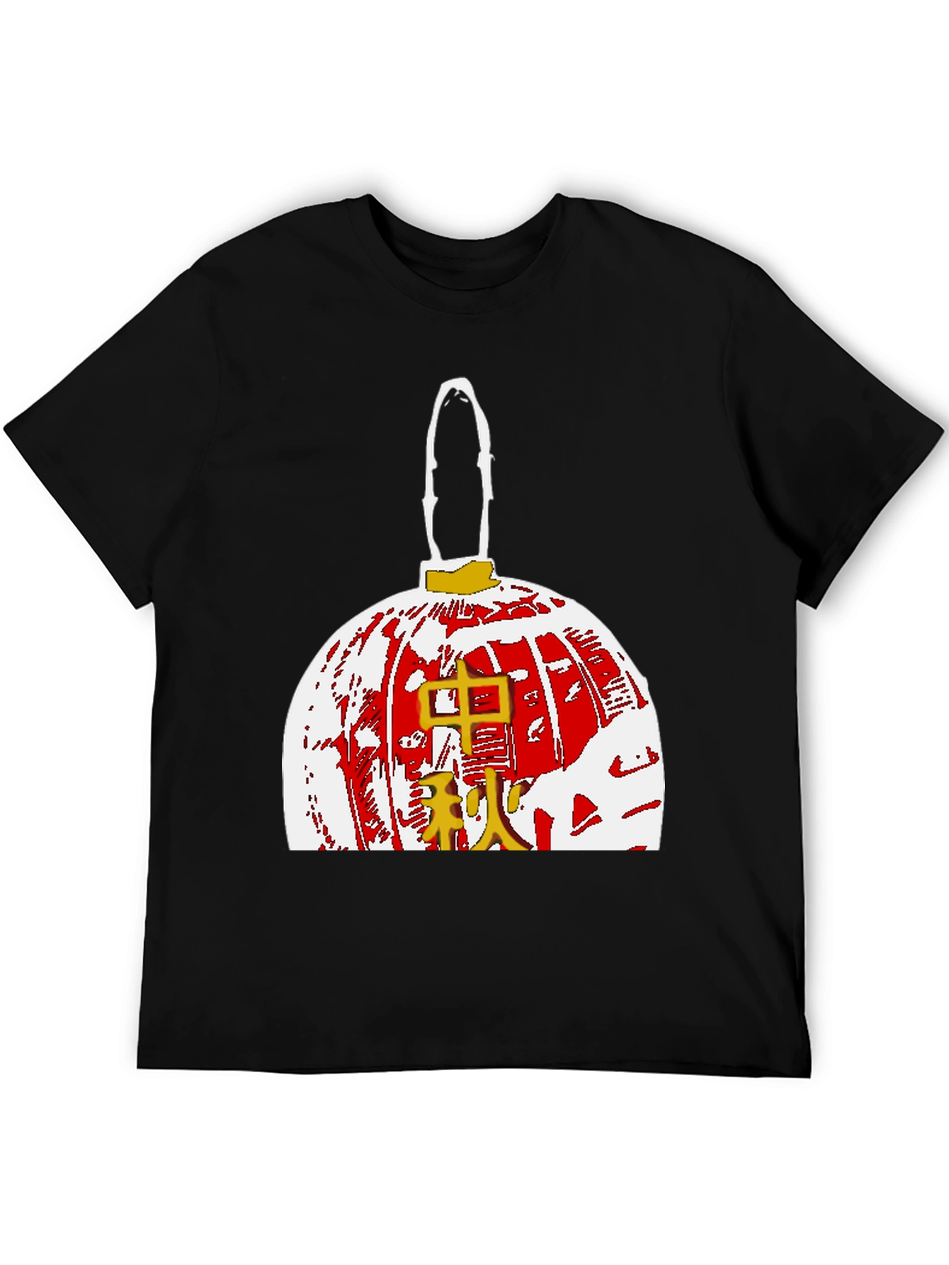Graphic Tee with Asian Lantern Design