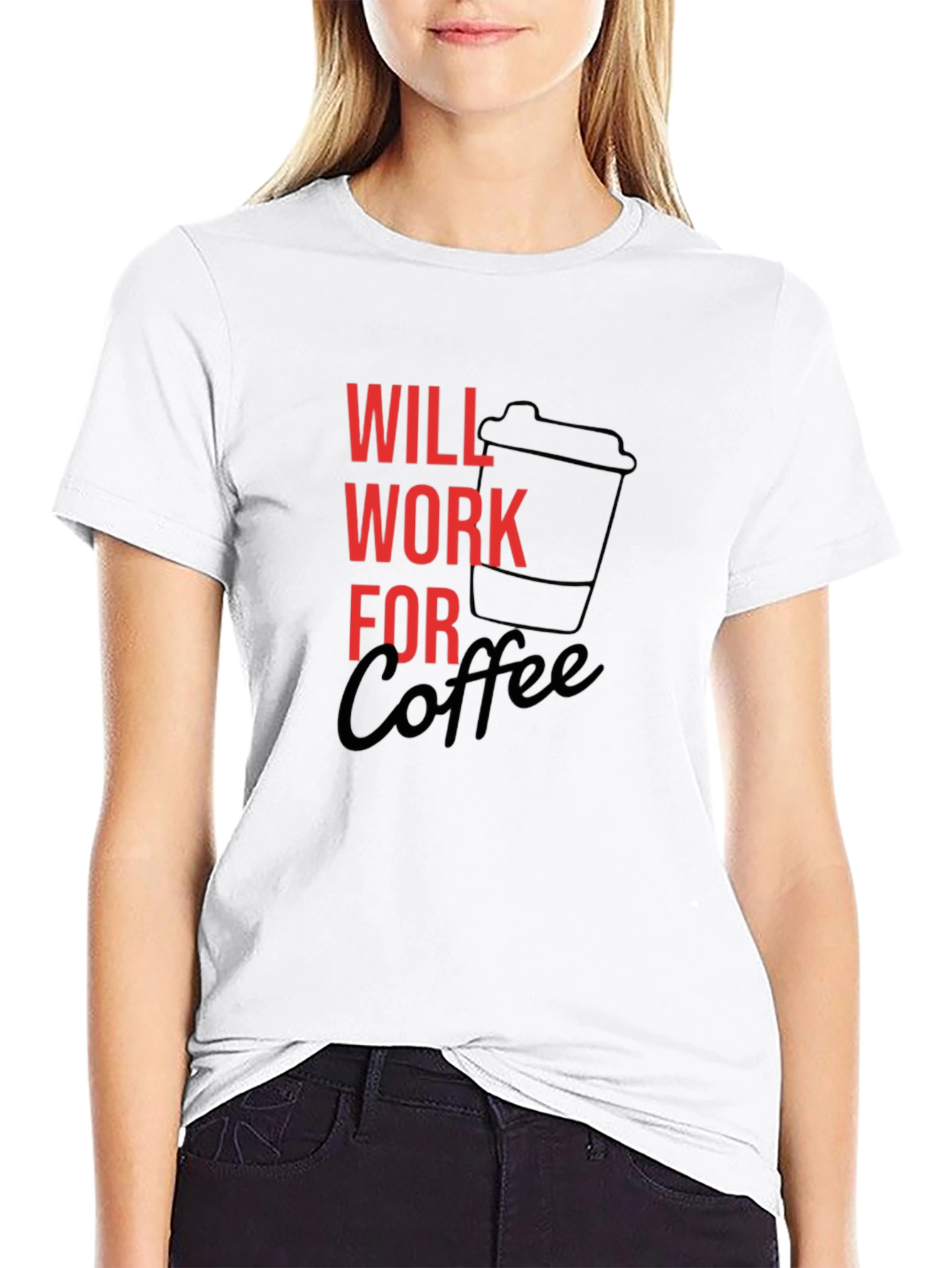 Will Work For Coffee Graphic Tee