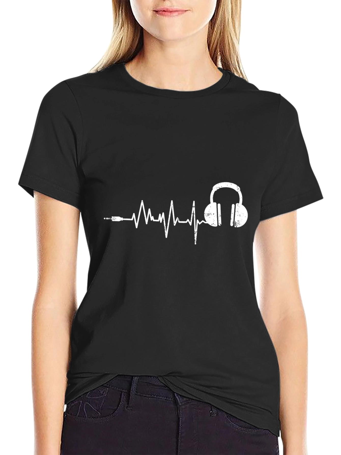 Cool Heartbeat Headphones Graphic Tee