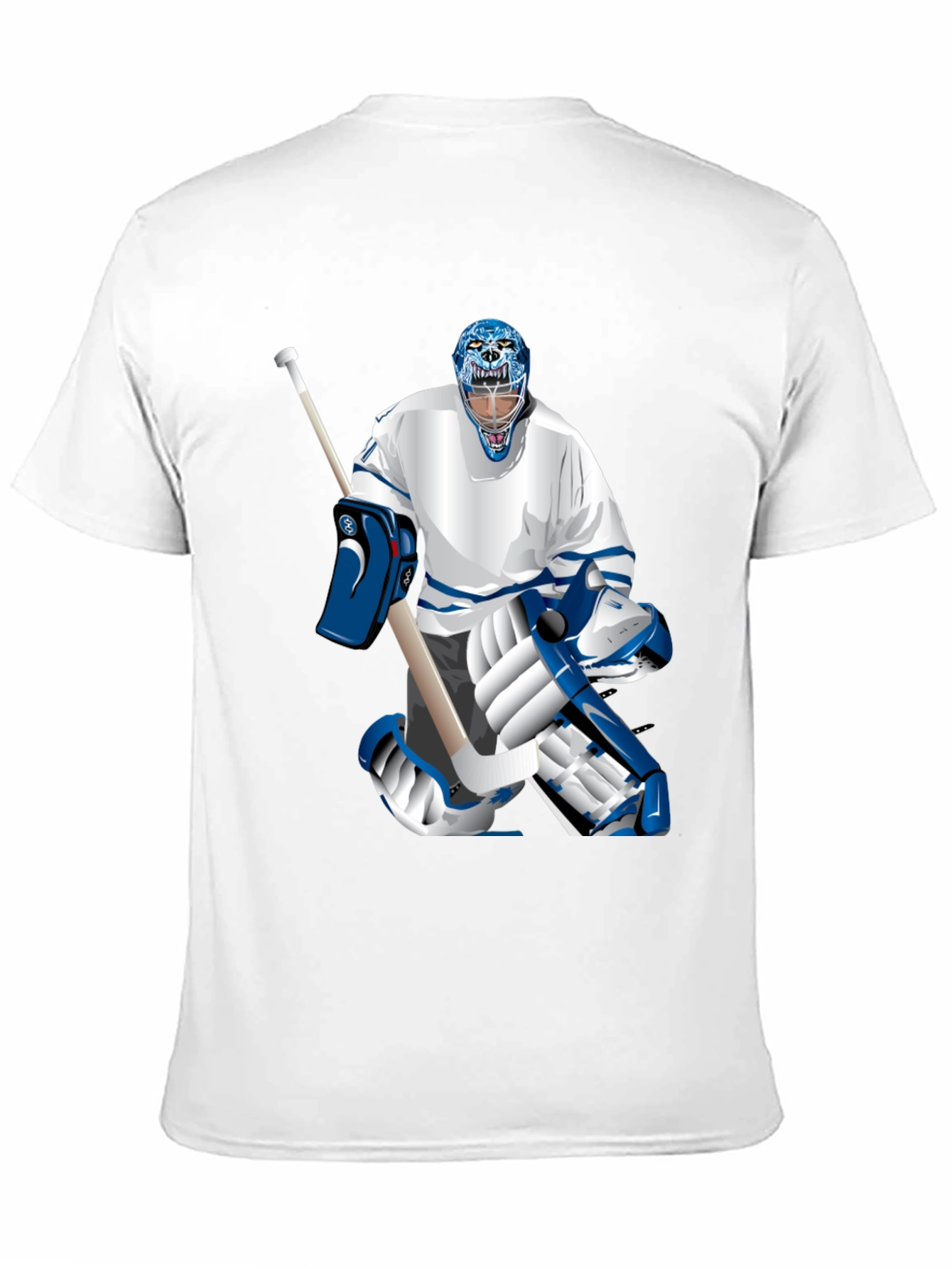 Hockey Goalie Graphic Tee - Black Cotton T-Shirt
