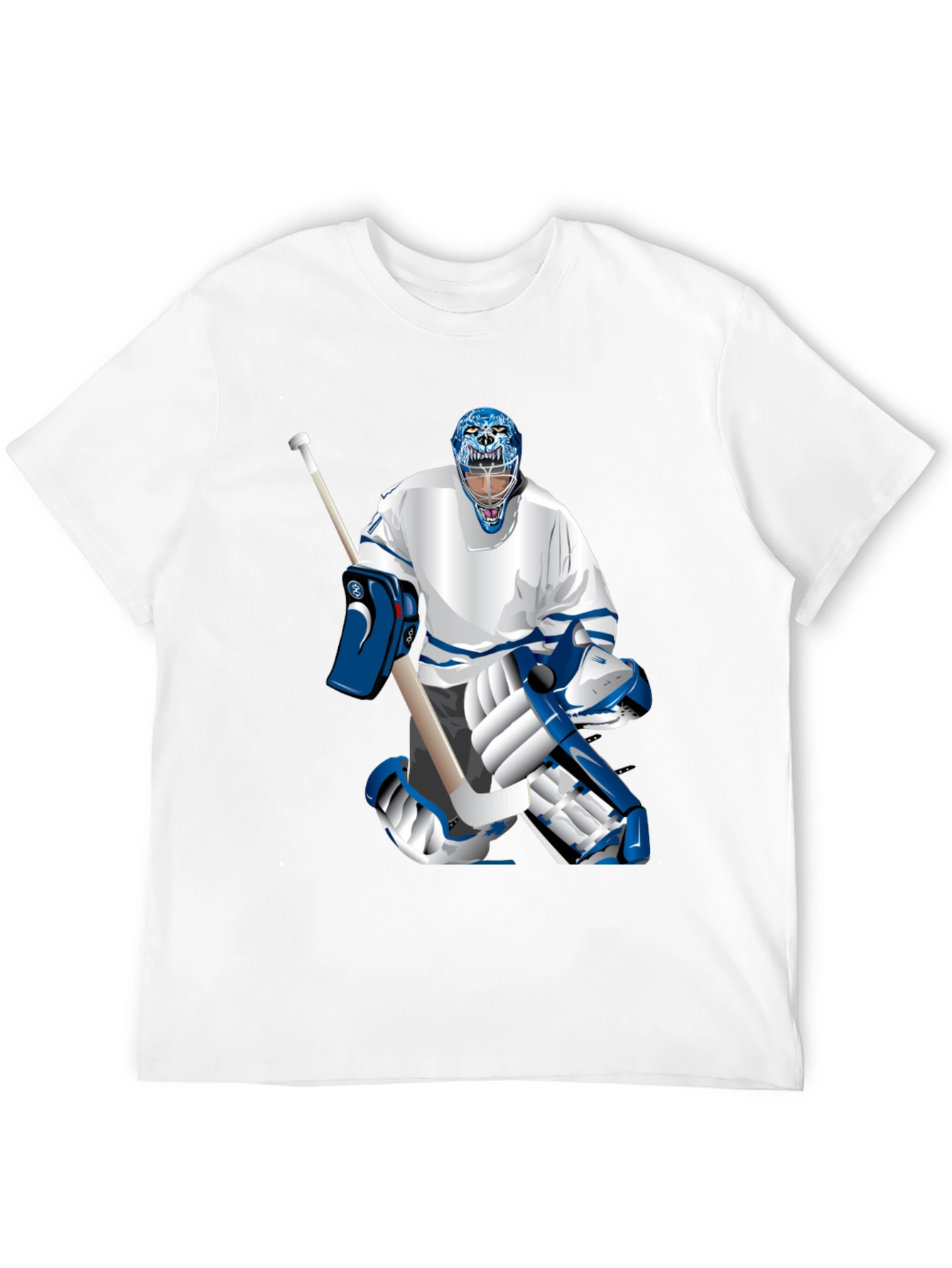 Hockey Goalie Graphic Tee - Black Cotton T-Shirt