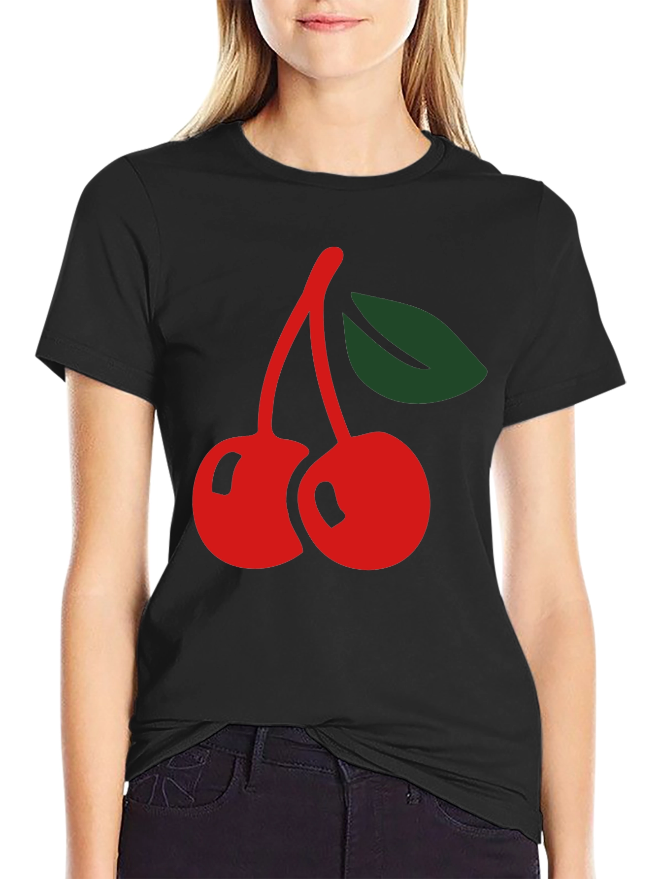 Cherry Graphic Black T-Shirt