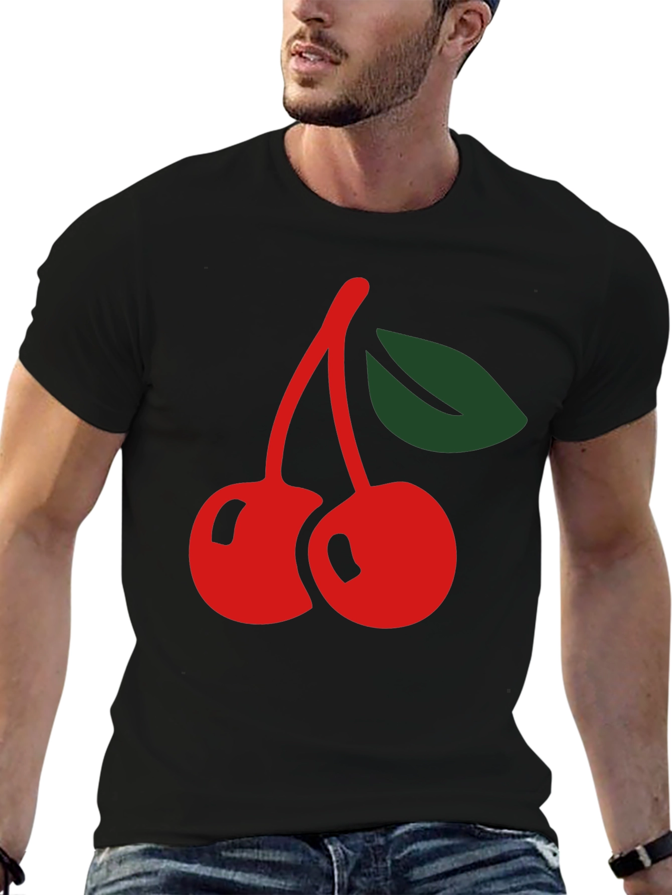 Cherry Graphic Black T-Shirt