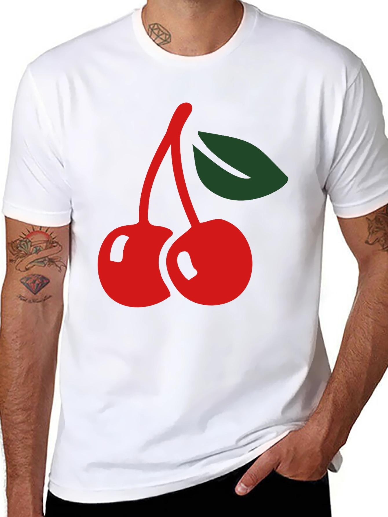 Cherry Graphic Black T-Shirt